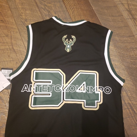 New NBA Basketball Giannis Antetokounmpo Milwaukee Bucks 34 Jersey S M L XL - Picture 3 of 4